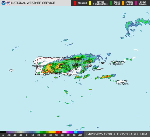 Advertencias de inundaciones emitidas para Puerto Rico por intensas lluvias