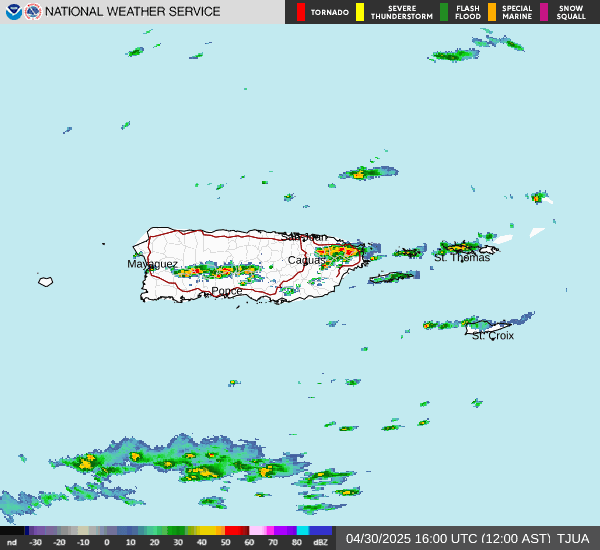 Alertas de inundación emitidas para el interior montañoso de Puerto Rico