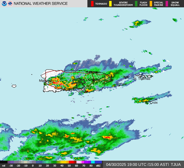 Alertas de inundaciones emitidas para varias áreas de Puerto Rico