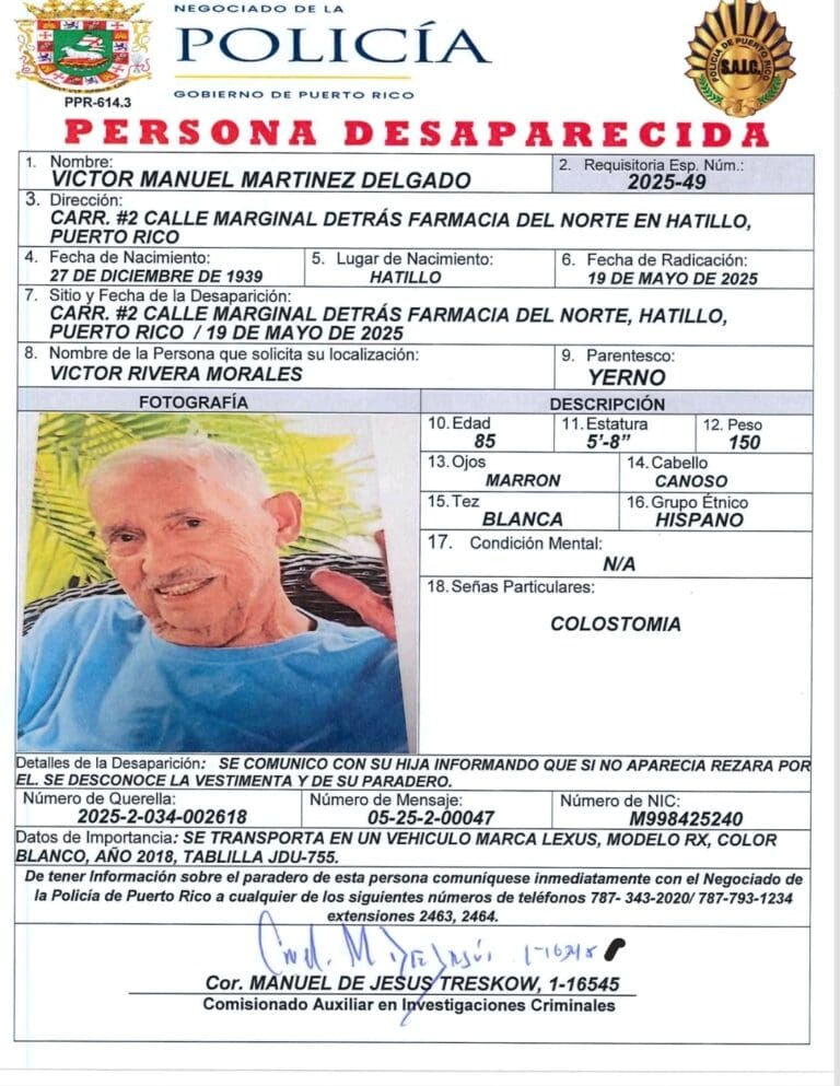 Desactivan Alerta Ashanti tras localizar a anciano en Añasco