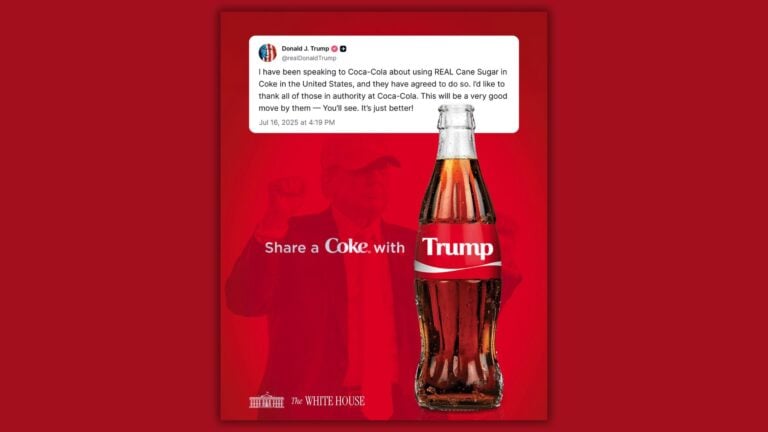 Trump anuncia que CocaCola acepta usar azúcar de caña real en EE.UU.