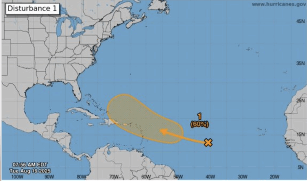 Onda tropical en seguimiento con 60% de desarrollo y advertencia de calor extremo para Puerto Rico