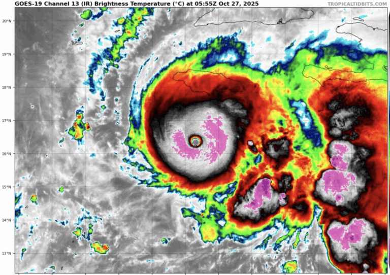 Huracán Melissa alcanza categoría 5 con vientos de 175 mph: Jamaica enfrenta impacto catastrófico
