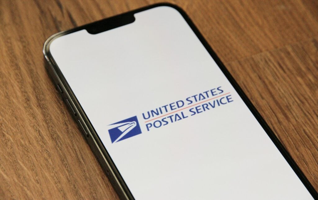 a phone with the united states postal service logo on it