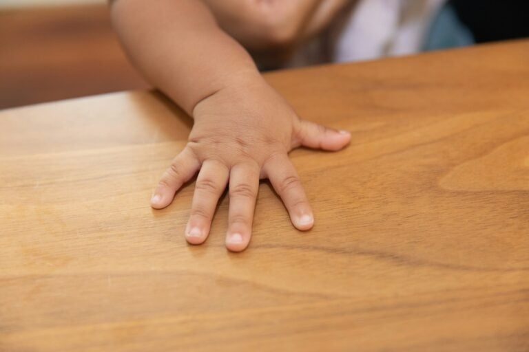 a close-up of a baby's hand