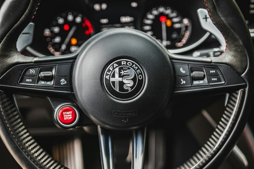 black volkswagen car steering wheel